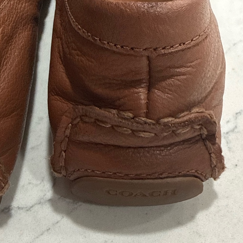 Coach Leather Loafer Flats Gold Logo Women's Size 10B Preppy - Picture 8 of 16